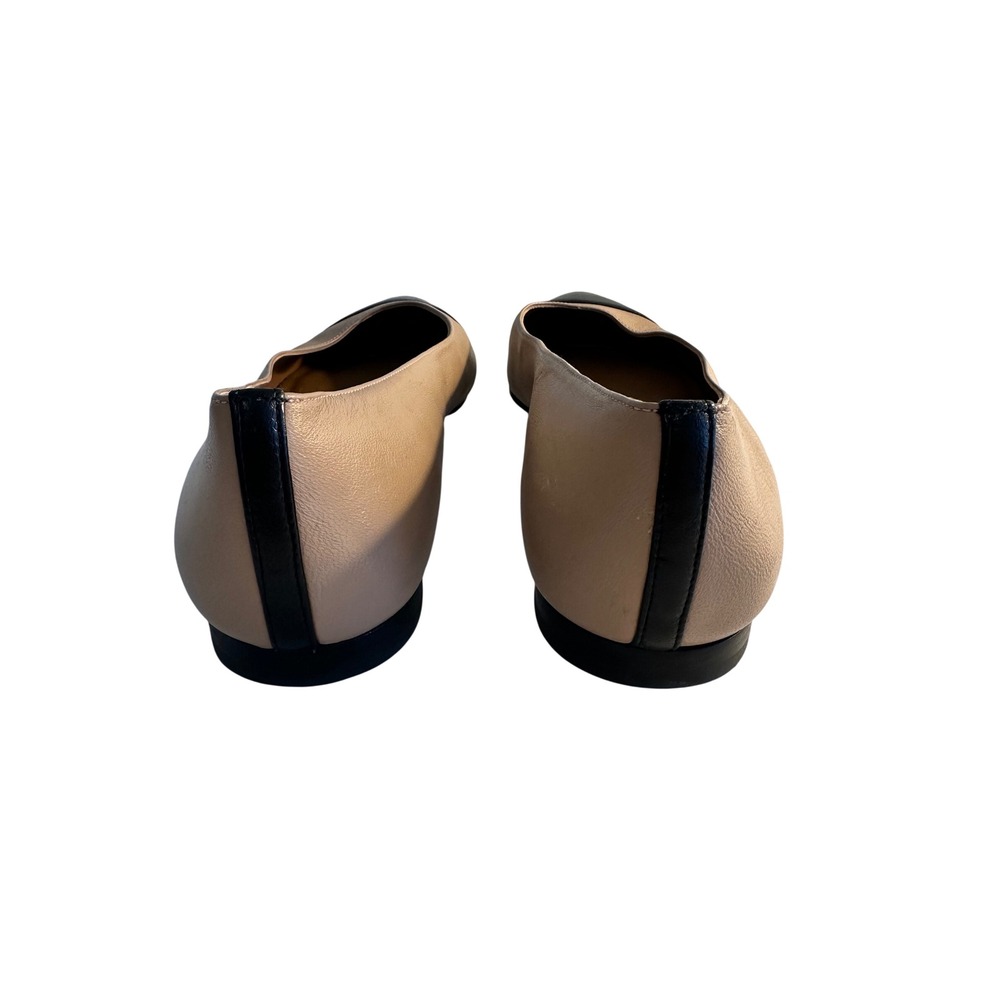 Margaux The Point Leather Ballet Flats Size 39.5 US 9 Black Tan Cap Toe Classic - Picture 7 of 10